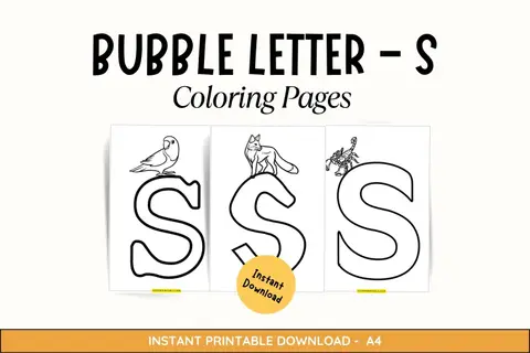 Bubble Letter - S Coloring Pages Feature Image