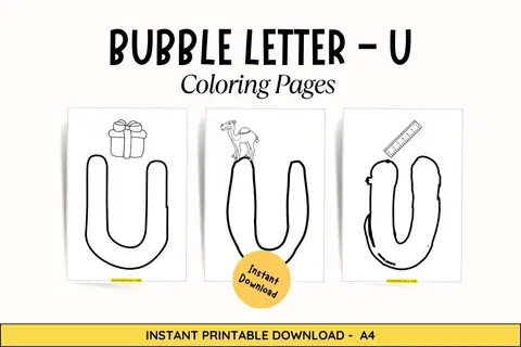 Bubble Letter - U Coloring Pages Feature Image