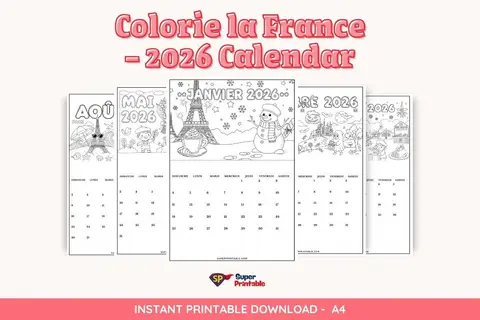 Colorie la France: 2026 Calendar