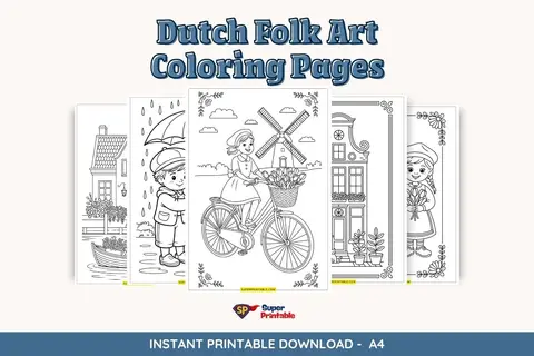 15+ Dutch Folk Art Coloring Pages