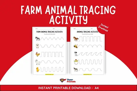 Farm Animal Tracing Activity Feature Image