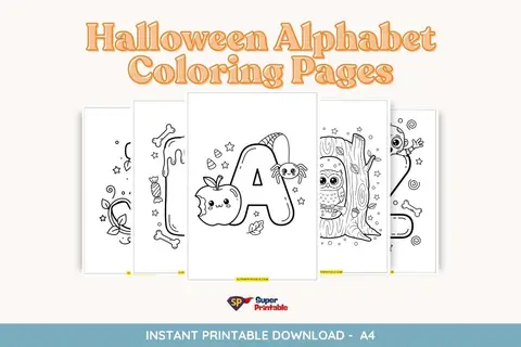 Halloween Alphabet Coloring Pages