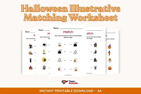 Halloween Illustrative Matching Worksheet