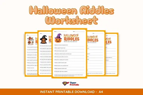 10 Halloween Riddles Worksheet