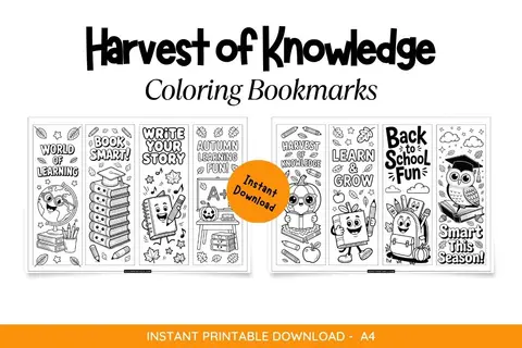 Harvest of Knowledge Coloring Bookmarks Feature Image