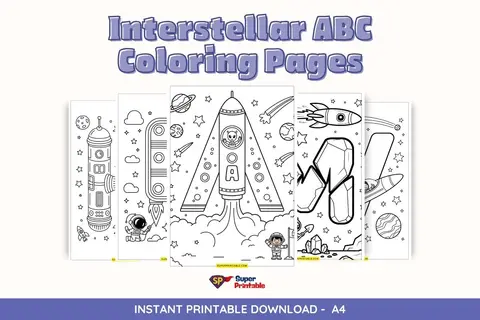 Interstellar ABC Coloring Pages Feature Image