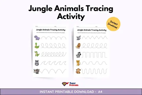Jungle Animals Tracing Activity Feature Image