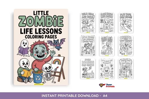 20 Little Zombie Life Lessons Coloring Pages