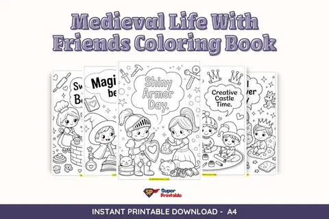 Medieval Life With Friends Coloring Book
