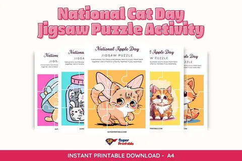 National Cat Day Jigsaw Puzzle Activity