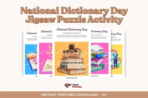 15 National Dictionary Day Jigsaw Puzzle Activity