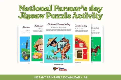 20 National Farmer's day Jigsaw Puzzle Activity