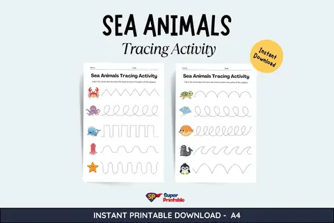 Sea Animals Tracing Activity Feature Image