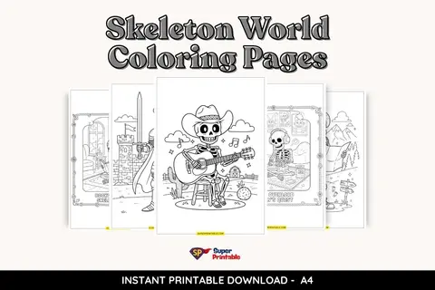 Skeleton World Coloring Pages