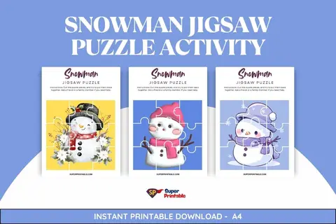 10+ Snowman Jigsaw Puzzle Activity