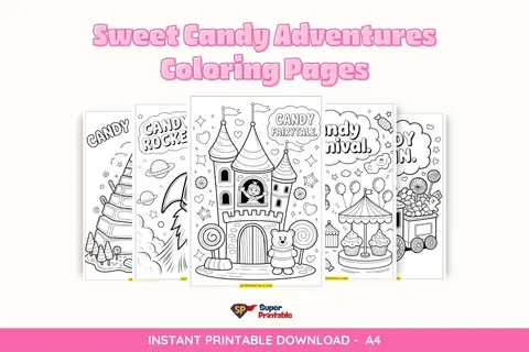 Sweet Candy Adventures Coloring Pages