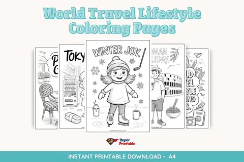 35+ World Travel Lifestyle Coloring Pages