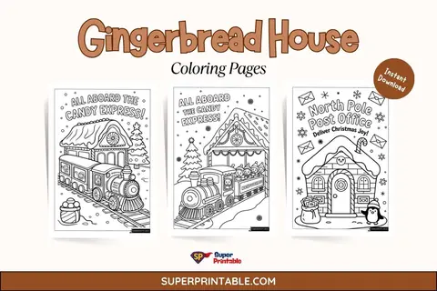 10+ Gingerbread House Coloring Pages