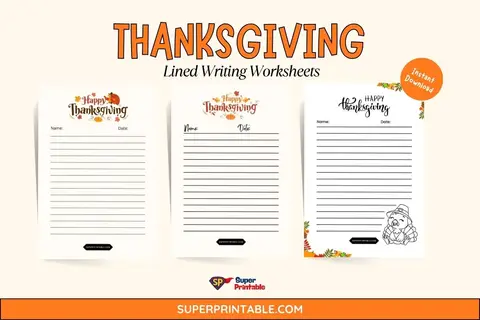 10+ Thanksgiving Lined Writing Worksheets Feature Image