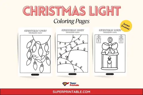 20 Christmas Light Coloring Pages