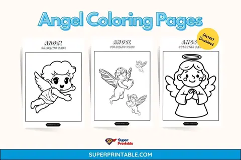 25 Angel Coloring Pages Feature Image