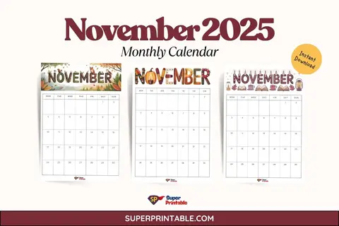 30 November 2025 Monthly Calendar Templates