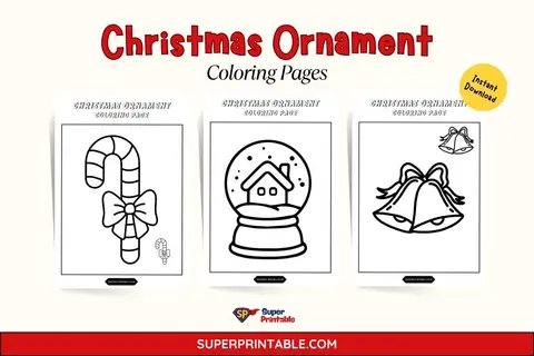 40 Christmas Ornament Coloring Pages