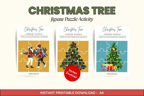 50 Christmas Tree Jigsaw Puzzle Activity