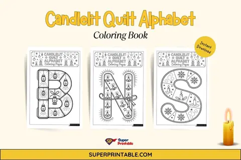 Candlelit Quilt Alphabet Coloring Book