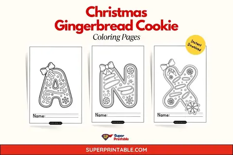 Christmas Gingerbread Cookie Coloring Pages