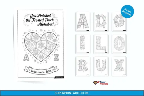 Frosted Patch Alphabet Coloring Page Feature Image