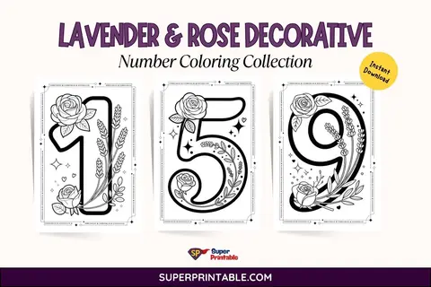Lavender & Rose Decorative Number Coloring Collection Feature Image