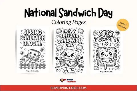 12+ National Sandwich Day Coloring Pages