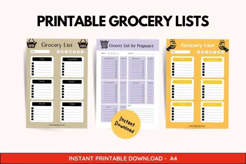 8 Free Printable Grocery Lists