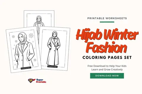 10 Hijab Winter Fashion Coloring Pages Feature Image