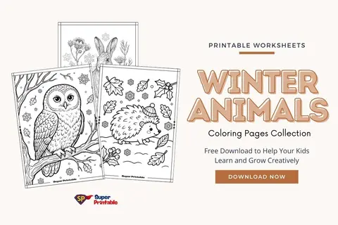 16+ Winter Animals Coloring Pages Feature Image