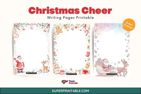 20+ Christmas Cheer Writing Pages Feature Image