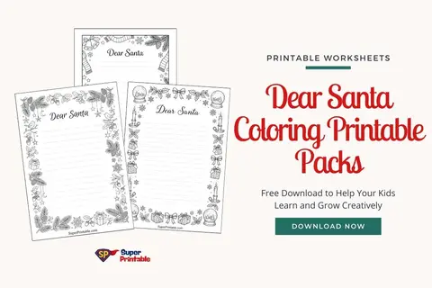20+ Dear Santa Coloring Printable Packs