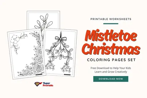 20 Mistletoe Christmas Coloring Pages Feature Image
