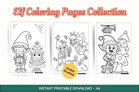 30 Elf Coloring Pages Feature Image