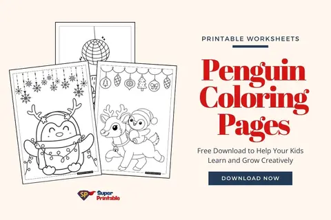 30 Penguin Coloring Pages Feature Image