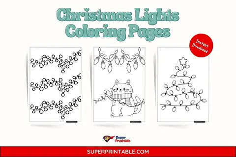 50 Christmas Lights Coloring Pages Feature Image