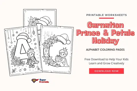 Carnation Prince & Petals Holiday Alphabet Coloring Pages Feature Image