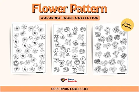 Flower Pattern Coloring Pages Feature Image