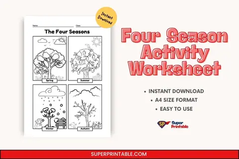 Four Season Activity Worksheet Feature Image