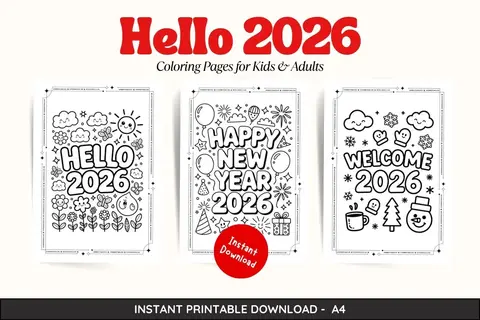 Hello 2026 Coloring Pages Feature Image