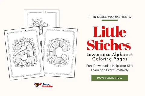 Little Stiches Lowercase Alphabet Coloring Pages Feature Image