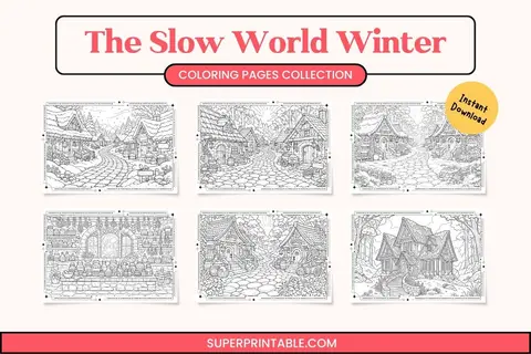 The Slow World Winter Coloring Pages Feature Image