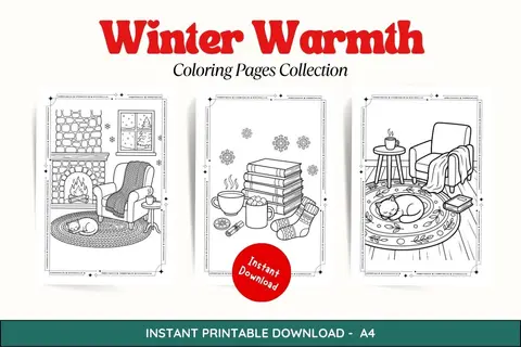 Winter Warmth Coloring Pages Feature Image