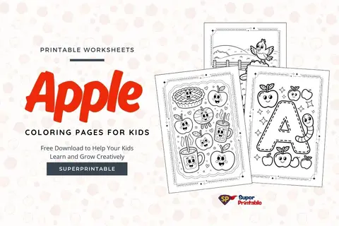 12+ Apple Coloring Pages Feature Image
